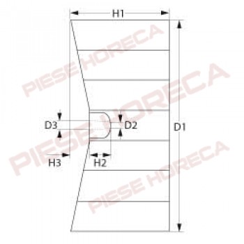 Elice (turbine) ventilator, diametrul exterior (D1) -150mm, 36 de aripioare. Pentru cuptoare gastronomice sau patiserie,   BERTOR, FOINOX, LAINOX  